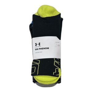 Under Armour Men's UA Phenom Cushioned Crew Sock, 3 Pair, US00273 - Black